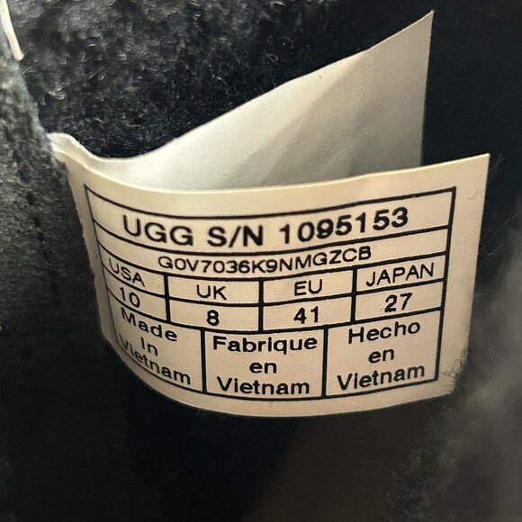 UGG Blayre II Leather Wool Lined Boots Womens 10 Black Side Zip Low Heel - Picture 7 of 9